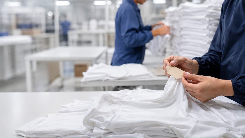 Quality inspection on the Sportify Wear production floor