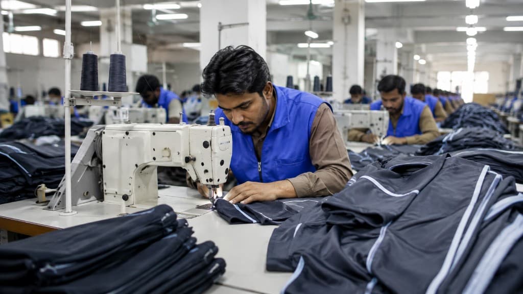 Garment stitching and sewing production line